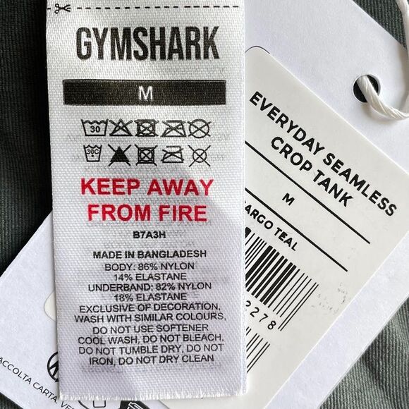 Gymshark Crop Tank Womens Size M Green Everyday Seamless Activewear NEW! - Picture 6 of 9